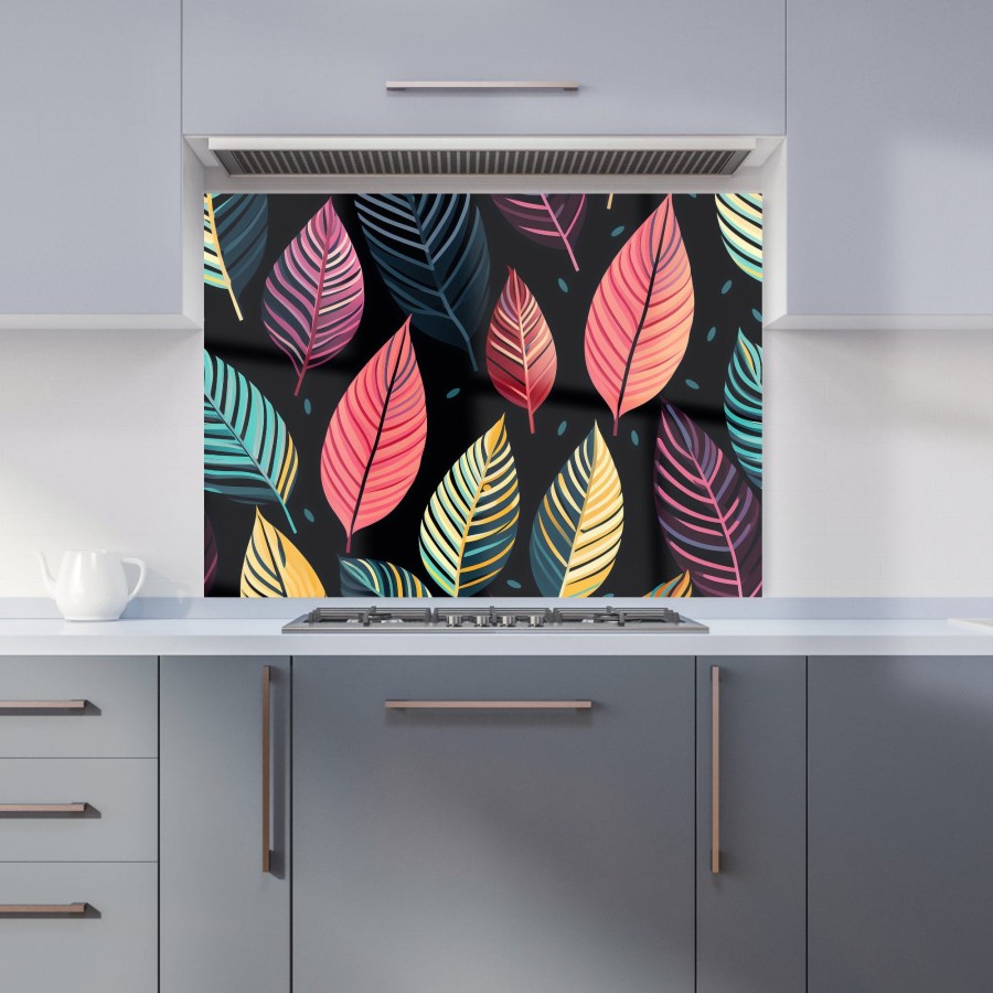 Click to view product details and reviews for Colourful Leaves Pattern Kitchen Splashback W595mm X H745mm.
