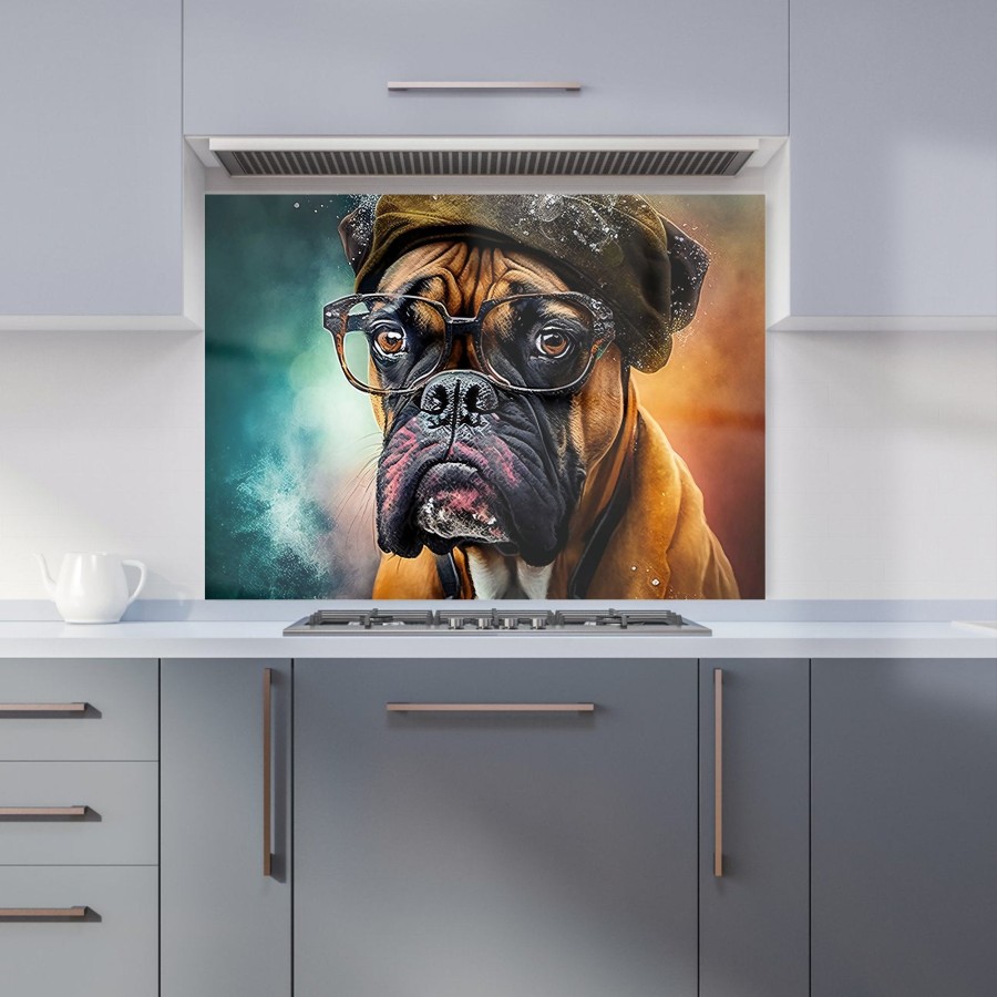 Click to view product details and reviews for Boxer Dog Splashart Kitchen Splashback W900mm X H650mm.