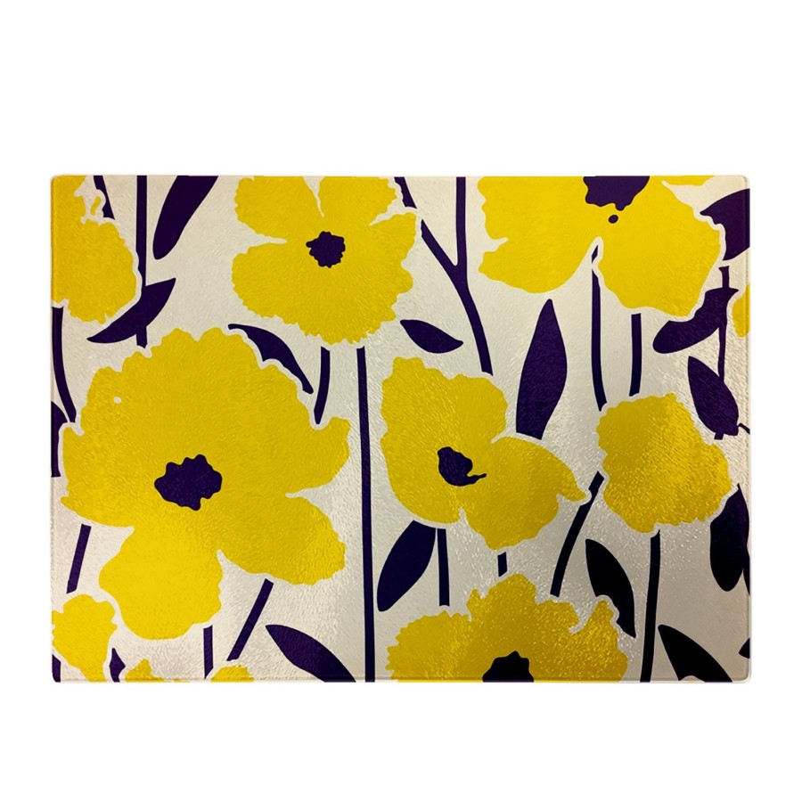 Click to view product details and reviews for Vintage Tropical Flowers Glass Chopping Board.