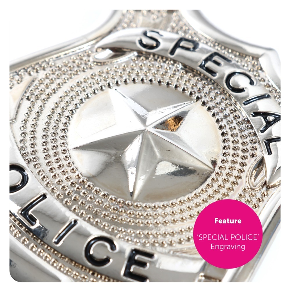 Deluxe 70's Cop Accessories Set with Black Wig