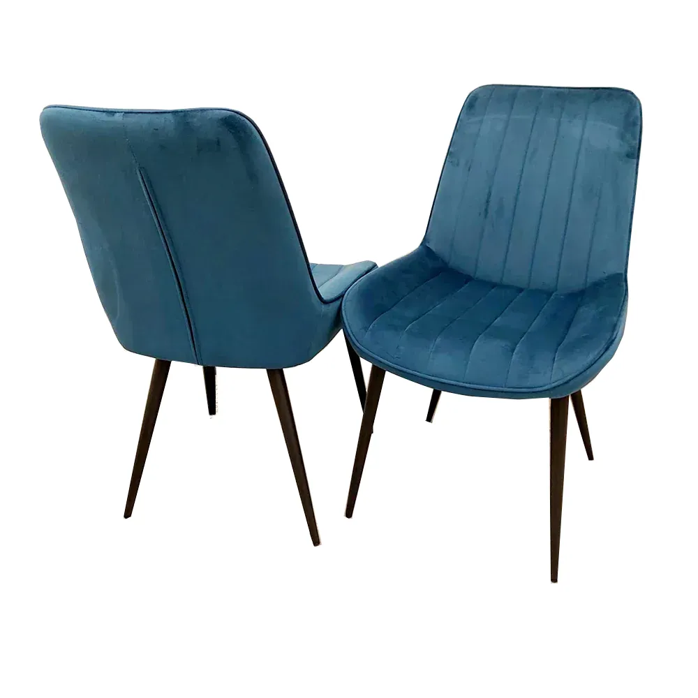 Dido dining chair in  navy blue velvet ( set of 2)