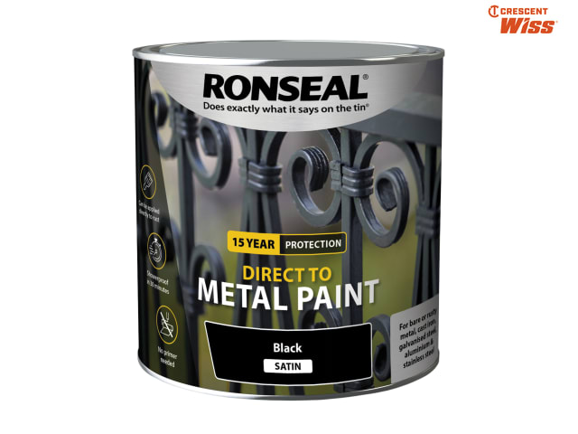 Direct to Metal Paint Black Satin 2.5 litre - RSLDTMBS25L