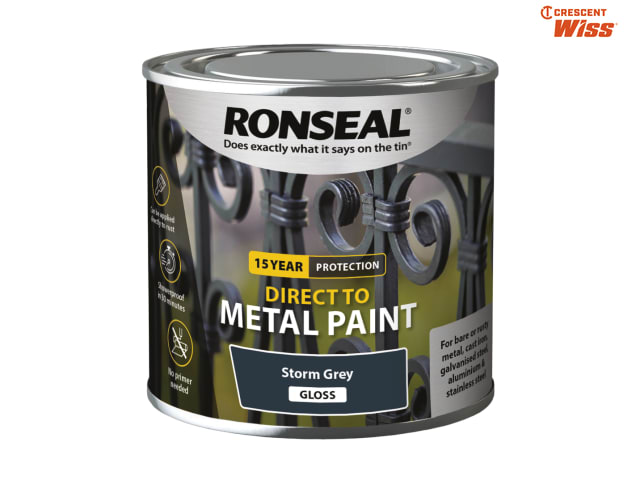 Direct to Metal Paint Storm Grey Gloss 250ml - RSLDTMSTG250