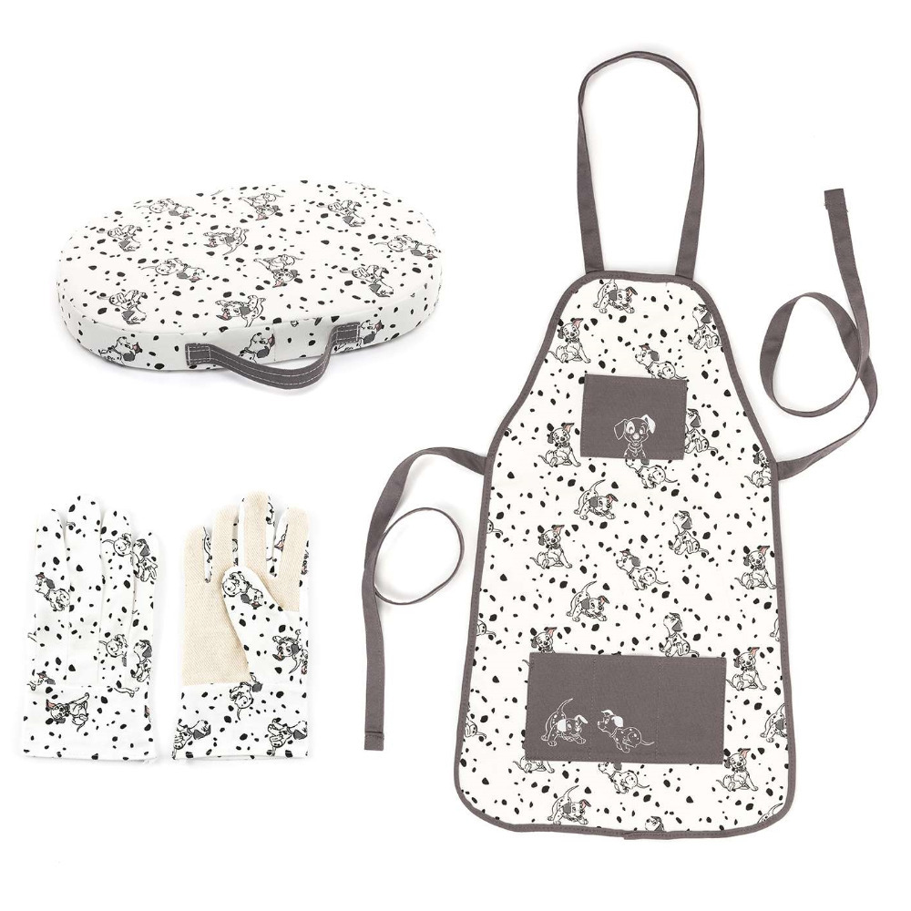 Disney 101 Dalmatians Dog Kids Garden Wear Gift Set Apron Gloves Kneeling Mat
