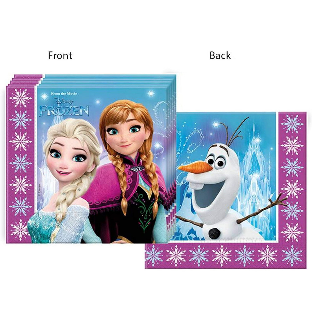 Disney Frozen Anna & Elsa Themed Party Disposable Paper Lunch Napkins 20-Pack