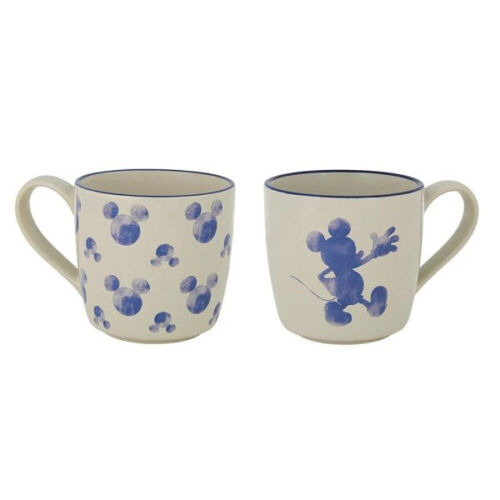 Disney Mugs Mickey Mouse Mono Set Of 2 Stoneware Tea Coffee Cups Gift Box