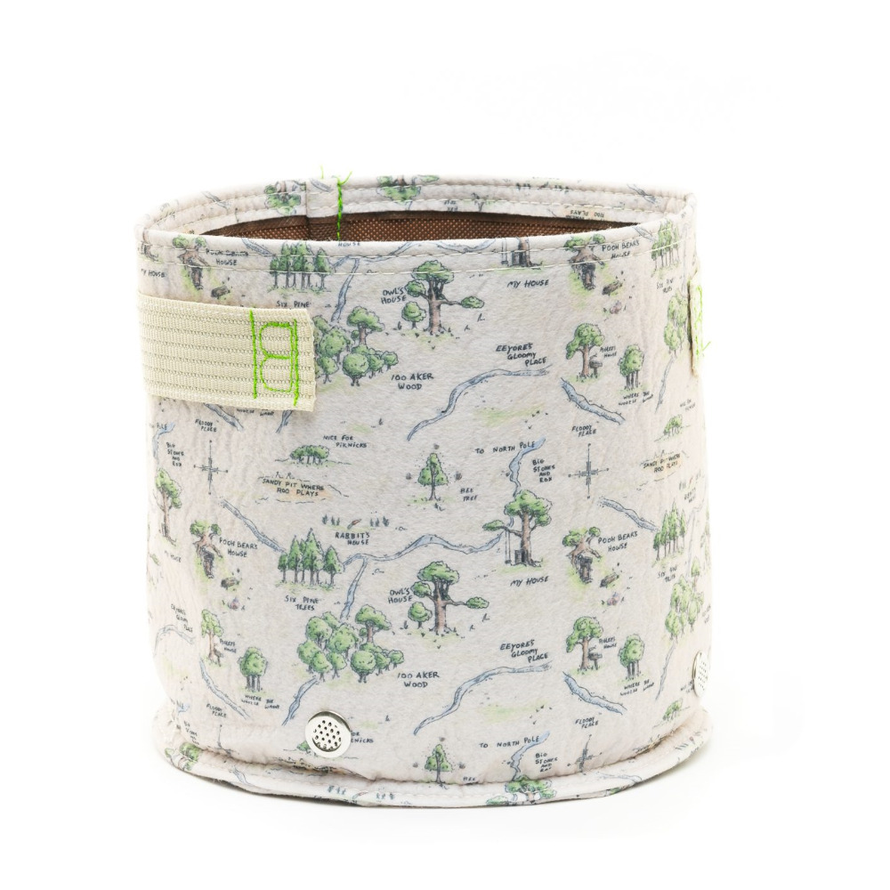 Disney Plant Pot Eco Fabric 9L Planter Winnie The Pooh - Map Design