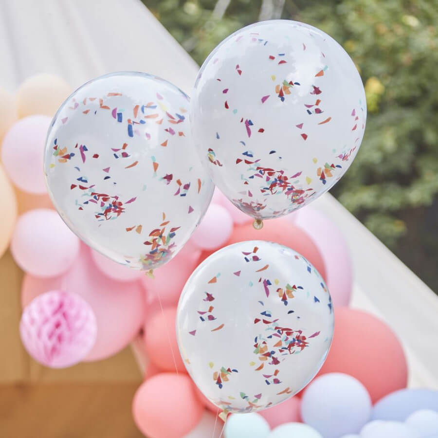 Click to view product details and reviews for Double Layered Rainbow Confetti Balloons Multicoloured Party Decorations X 3.