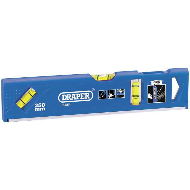 Click to view product details and reviews for Draper Abs Plastic Torpedo Level With Side View Vial And Magnetic Base 250mm 69554.