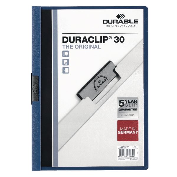 Durable 3mm Duraclip File Dk Blu P25 - DB220007