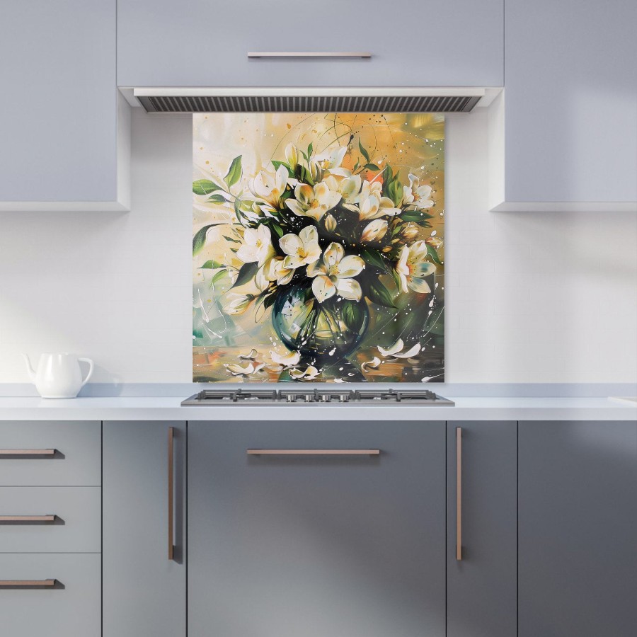 Click to view product details and reviews for Elegant Jasmine Bloom Splash Kitchen Splashback W700mm X H650mm.