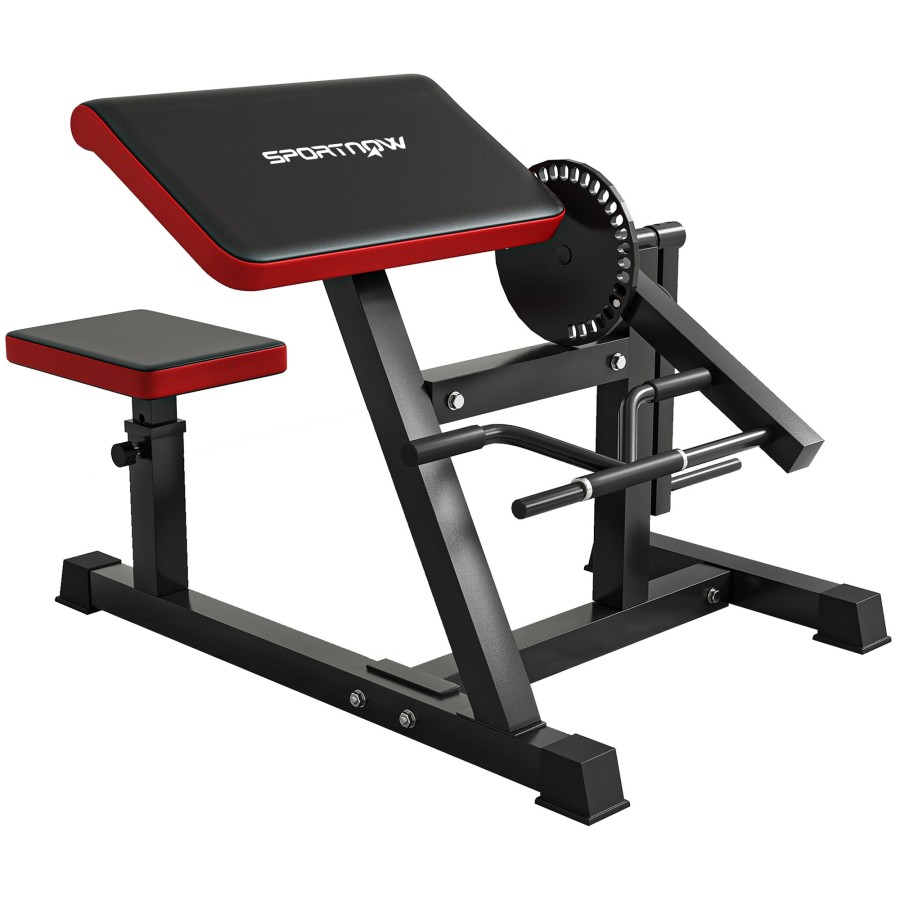 Click to view product details and reviews for Sportnow Adjustable Preacher Curl Bench Multi Functional Weight Bench With Handlebar And Elbow Cushion For Home And Outdoor Gym.