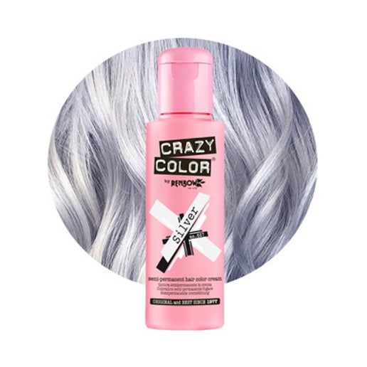 Crazy Color Semi Permanent Hair Dye Silver Number 027 100ml