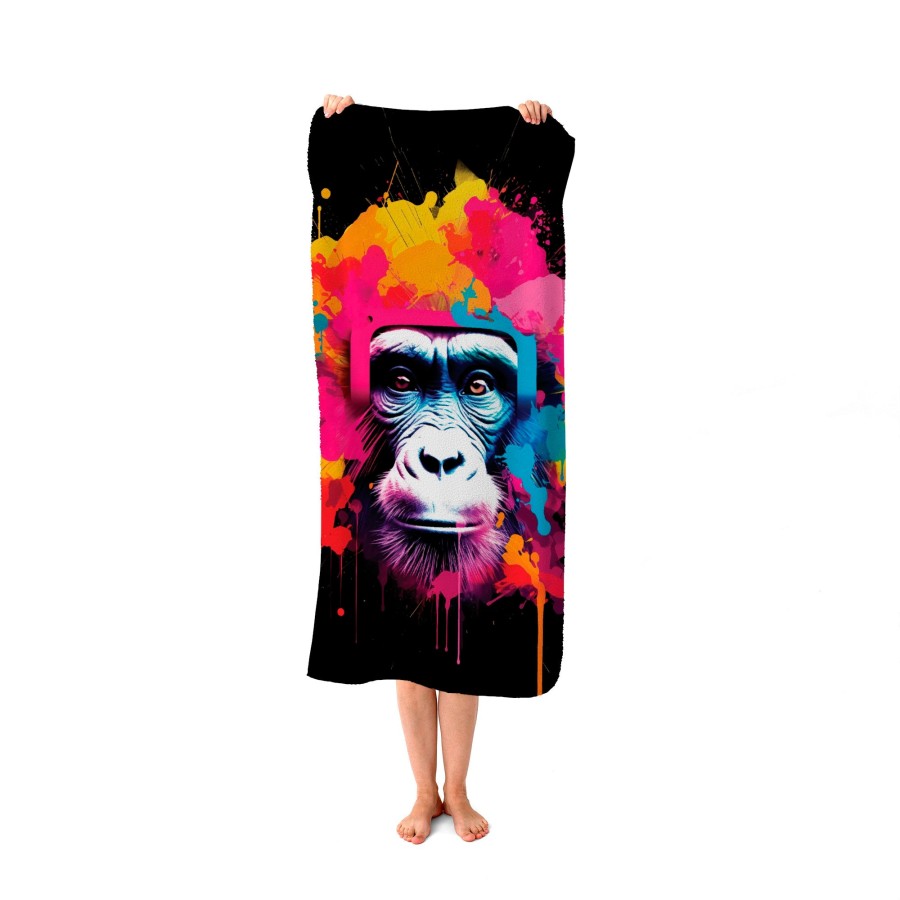 Multi Coloured Monkey Face Beach Towel