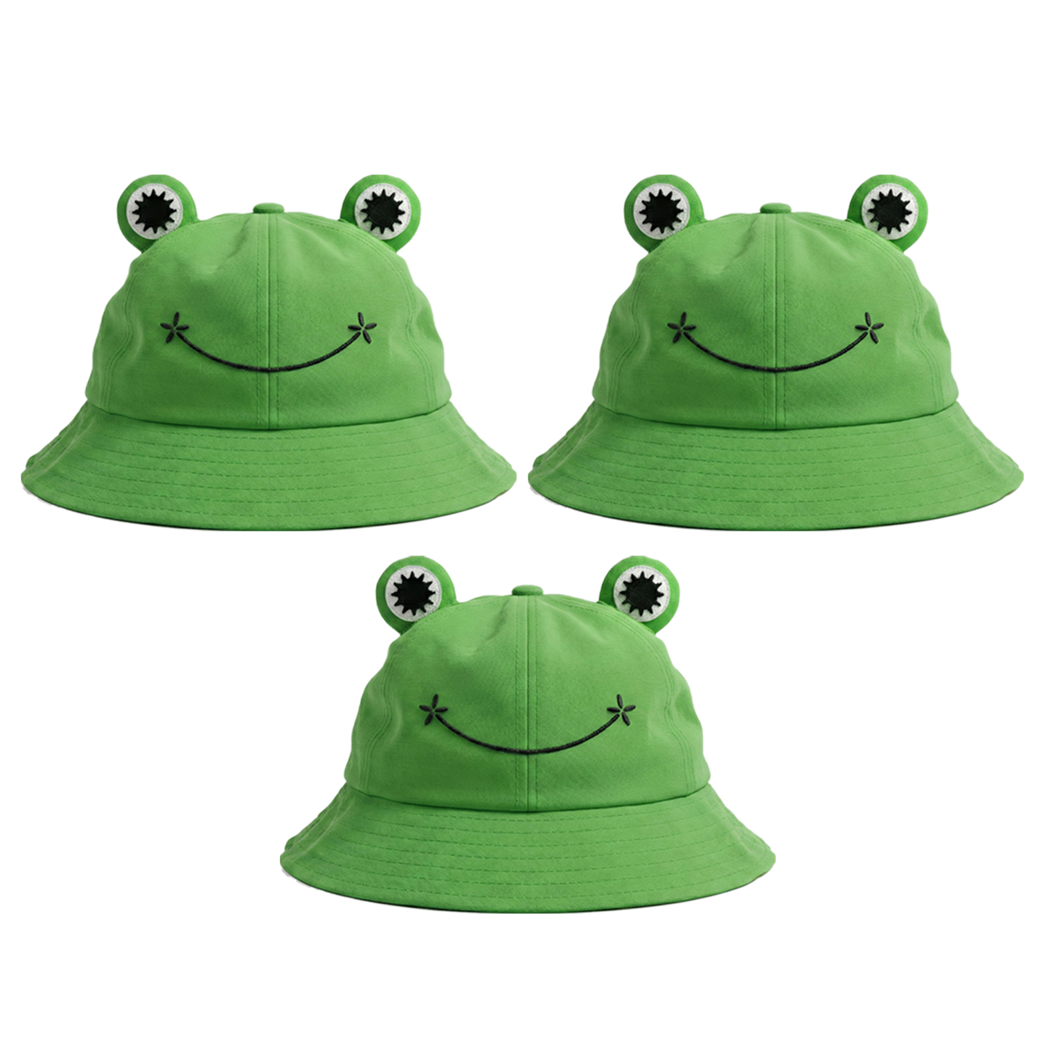 Click to view product details and reviews for Green Frog Bucket Hat Music Tour Festival Stylish Together Fancy Dress Costume Accessory Pack Of 3.