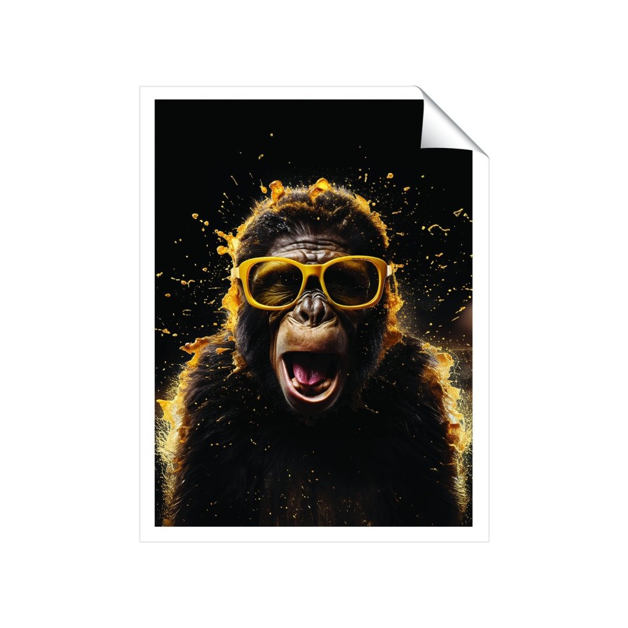 Click to view product details and reviews for Splashart Monkey Face With Yellow Glasses Art Prints 8 X 10 No Frame.