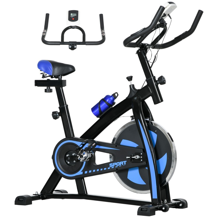 Click to view product details and reviews for Sportnow Indoor Exercise Bike Stationary Bike Cycling Machine With Adjustable Seat And Resistance Heart Rate Sensor For Home Gym Workout Blue.