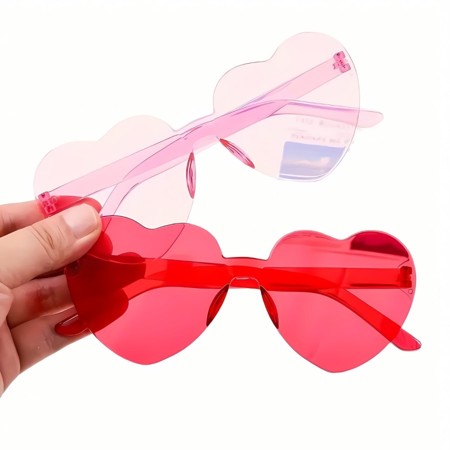 Click to view product details and reviews for Pink Heart Shaped Fashion Glasses For Women Cerise Pink.