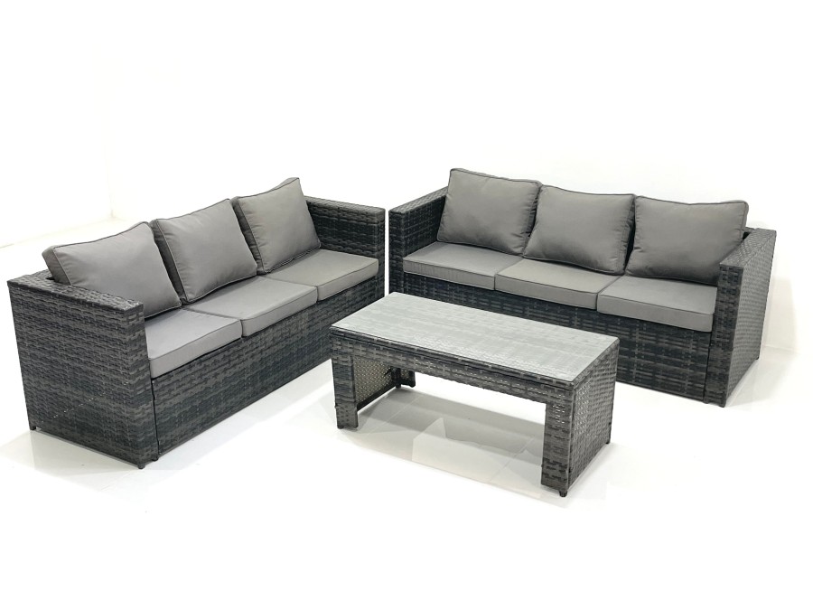 Click to view product details and reviews for Fimous Garden Outdoor Rattan Furniture Set With Sofa Coffee Table Dark Grey Mixed.
