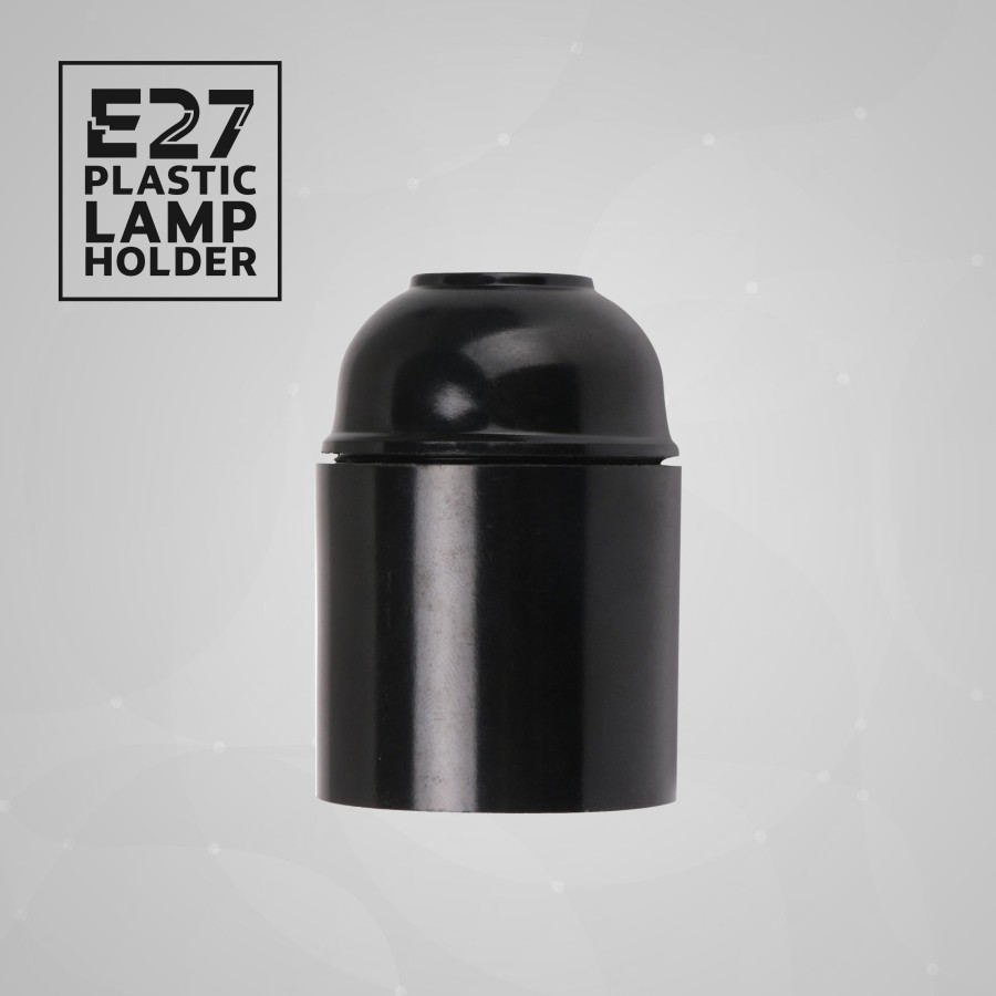 Ledsone E27 Screw Bakelite Lamp Holder Black ~2988