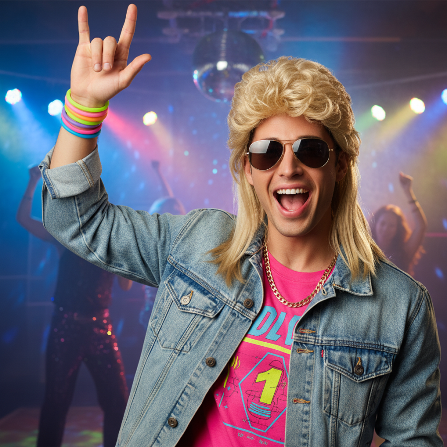 Click to view product details and reviews for Wicked Costumes 80s Mullet Wig Blonde Mens Fancy Dress Hairpiece.