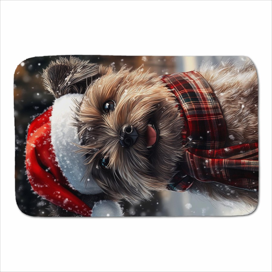 Snowy Christmas Cairn Terrier Sherpa Blanket