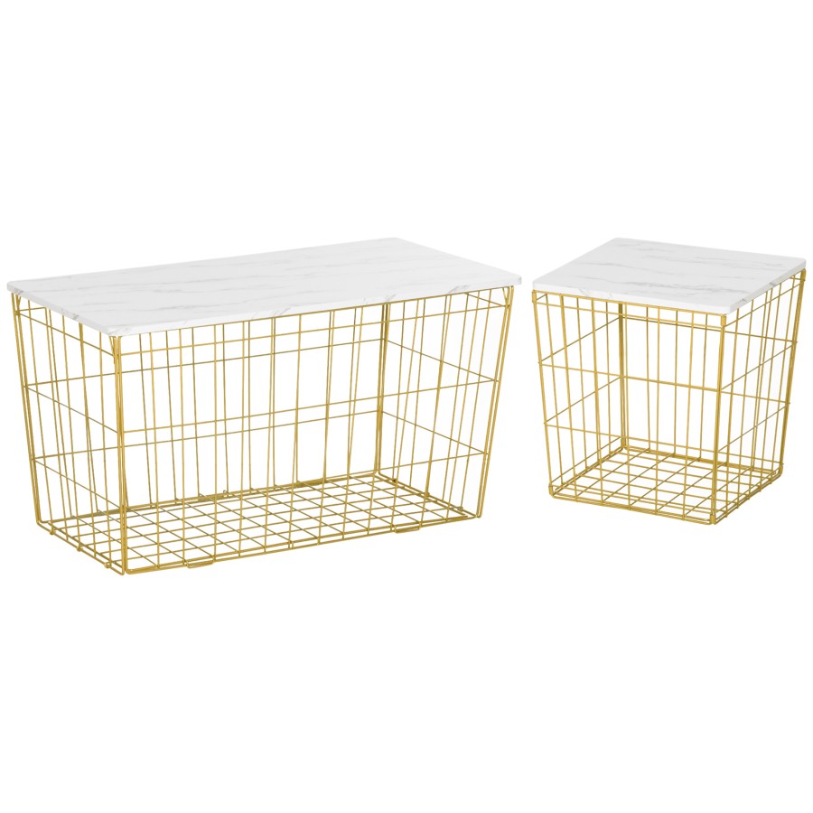 Click to view product details and reviews for Homcom Side Table Set Of 2 Modern Coffee End Bedside Storage Tables White.
