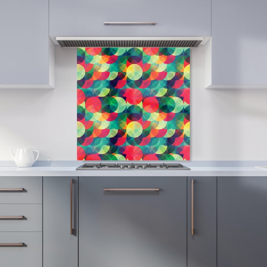 Click to view product details and reviews for Colourful Grunge Circle Pattern Kitchen Splashback W600mm X H600mm.