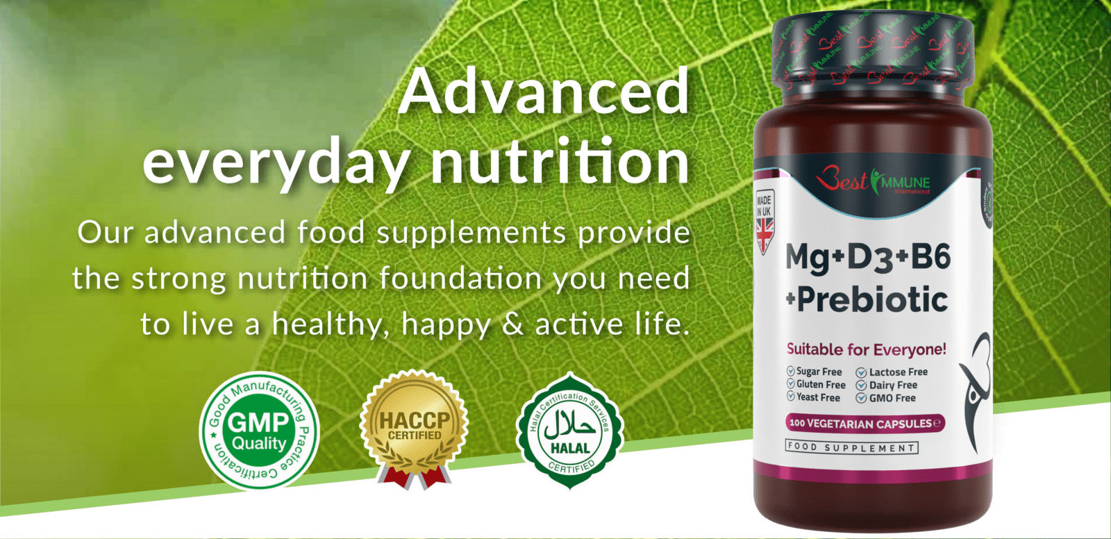 Best Immune supplements natural prebiotic complex magnesium  vitamin d3 b6 - certificates