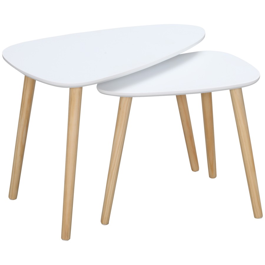 Click to view product details and reviews for Homcom Side Table Set Of 2 Modern End Coffee Bedside Tables White Natural.