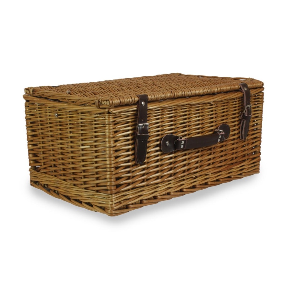 Red Hamper Double Steamed 51Cm Picnic Basket - No Lining