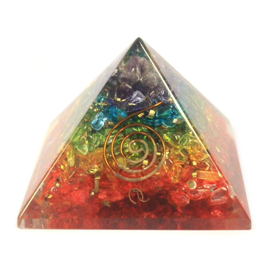 Coffire Lrg Orgonite Pyramid 70Mm - Chakra Gemchips