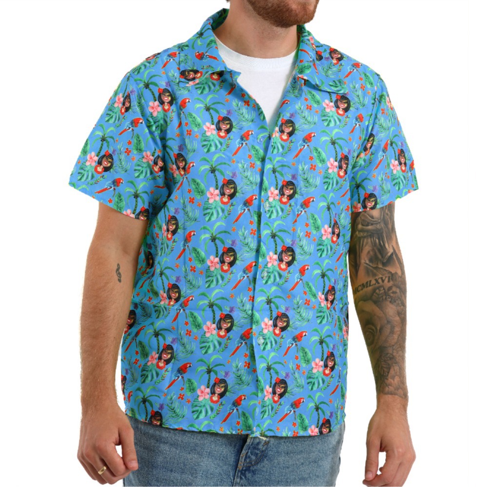 Click to view product details and reviews for Unisex Hawaiian Print Shirt Blue Xlarge.