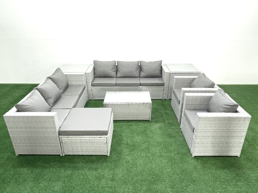 Click to view product details and reviews for Fimous Outdoor Rattan Sofa Garden Furniture Set With 2 Armchairs Oblong Coffee Table Big Footstool 2 Side Tables Light Grey Mixed. Click to view product details and reviews for Fimous Outdoor Rattan Sofa Garden Furniture Set With 2 Armchairs Oblong Coffee Table Big Footstool 2 Side Tables Light Grey Mixed.