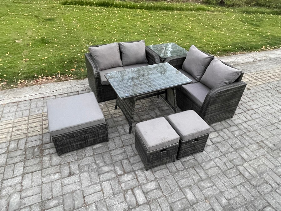 Click to view product details and reviews for Fimous Outdoor Garden Furniture Sets 7 Pieces Rattan Furniture Manual Wicker Patio Sofa Patio Conversation Set With 3 Footstools Side Table Dark Grey. Click to view product details and reviews for Fimous Outdoor Garden Furniture Sets 7 Pieces Rattan Furniture Manual Wicker Patio Sofa Patio Conversation Set With 3 Footstools Side Table Dark Grey.
