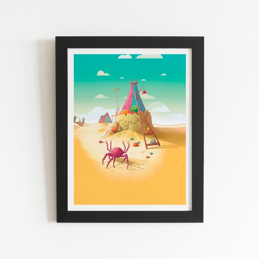 Click to view product details and reviews for Crab On A Beach Holiday Art Prints 8 X 10 Black Frame.