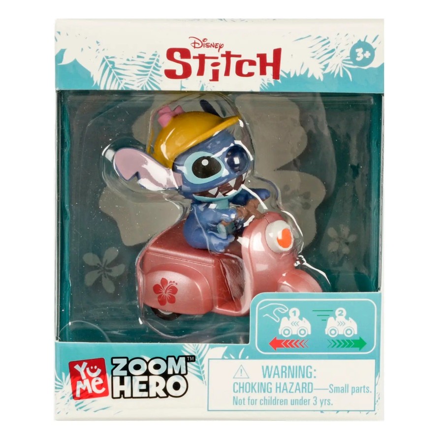 YuMe Zoom Hero Disney Stitch Pull Back Vehicle Action Figure