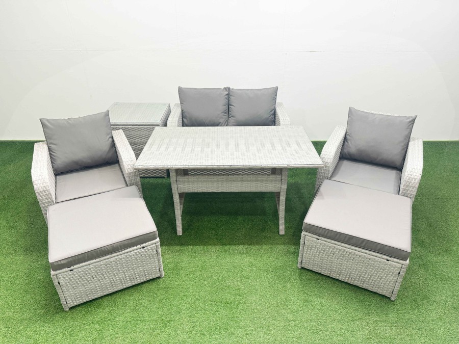 Click to view product details and reviews for Fimous Light Grey Pe Wicker Rattan Garden Furniture Set Sofa Set Reclining Chair Rectangular Dining Table 6 Seater 2 Big Stools Side Table. Click to view product details and reviews for Fimous Light Grey Pe Wicker Rattan Garden Furniture Set Sofa Set Reclining Chair Rectangular Dining Table 6 Seater 2 Big Stools Side Table.