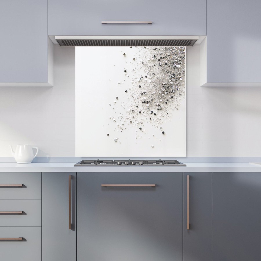 Click to view product details and reviews for Glittering Tranquility Pure White Kitchen Splashback W600mm X H600mm.