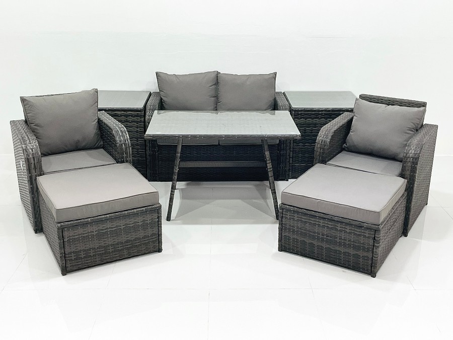 Click to view product details and reviews for Fimous Outdoor Garden Furniture Set Rattan Sofa Dining Table Set With Reclining Chair 2 Big Footstool 2 Side Tables Dark Grey Mixed. Click to view product details and reviews for Fimous Outdoor Garden Furniture Set Rattan Sofa Dining Table Set With Reclining Chair 2 Big Footstool 2 Side Tables Dark Grey Mixed.