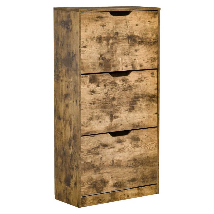 Click to view product details and reviews for Homcom Shoe Cabinet Entryway Rack With 3 Flip Drawers Adjustable For 18 Pairs.