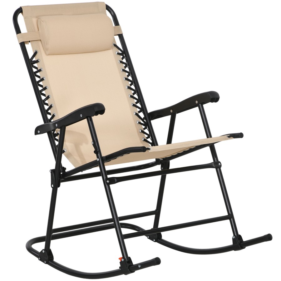 Click to view product details and reviews for Outsunny Folding Rocking Chair Outdoor Portable Zero Gravity Chair Beige.