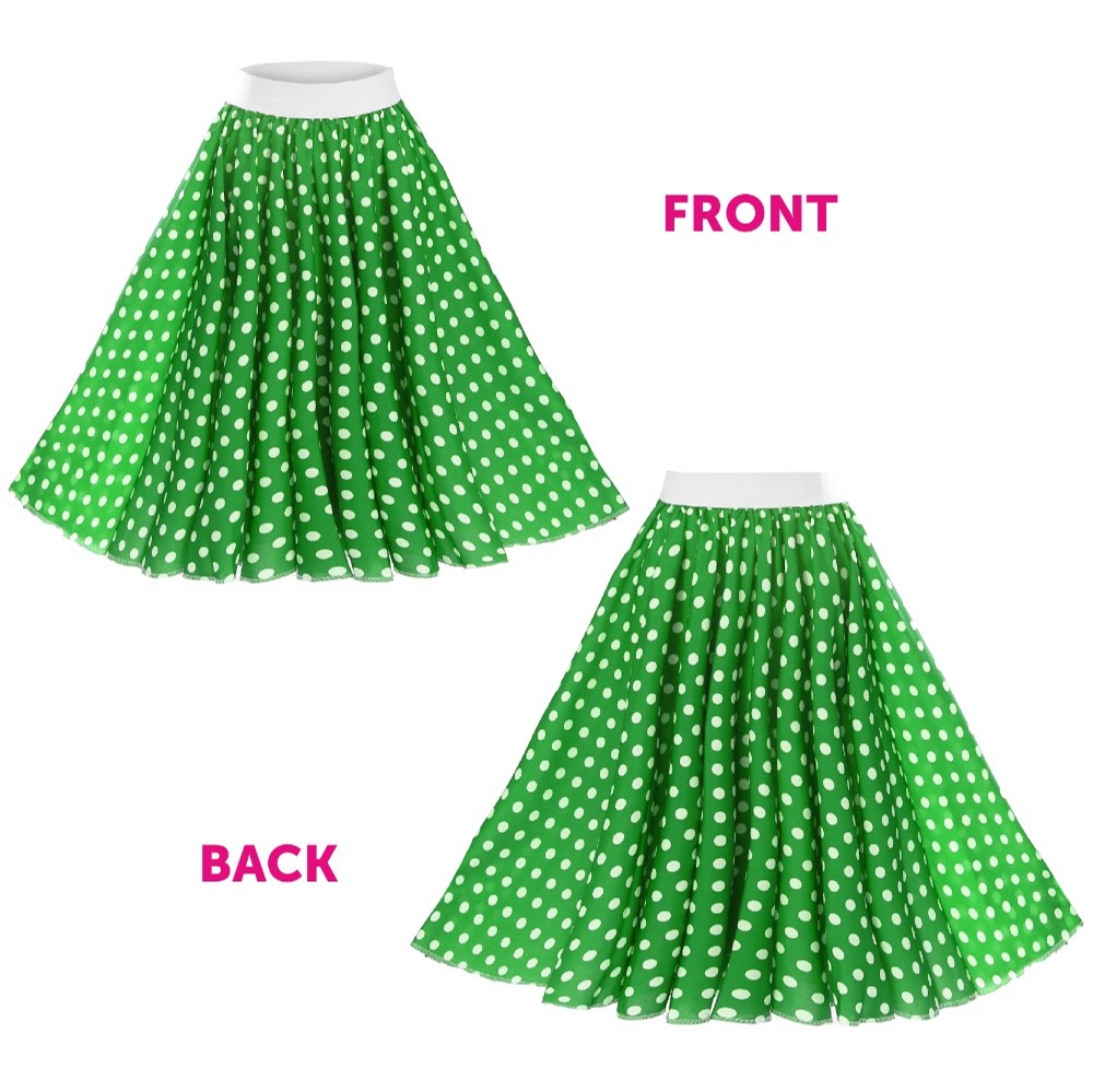 Ladies 1950's Green Polka Dot Skirt
