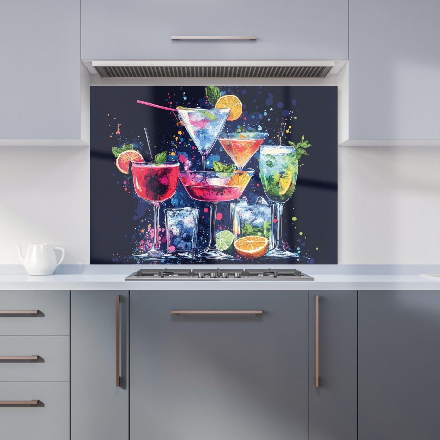 Click to view product details and reviews for Nighttime Cocktail Splash Kitchen Splashback W595mm X H745mm.