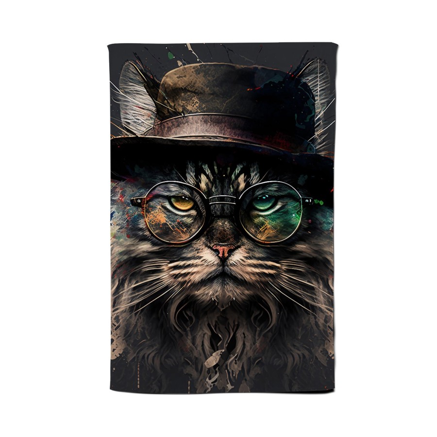 Click to view product details and reviews for Maine Coon Cat With Glassessplashart Tea Towel.
