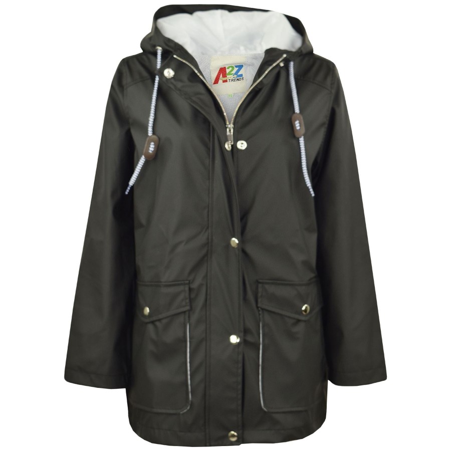 Click to view product details and reviews for Pu Raincoat Jacket Windbreaker Waterproof Parka Hooded Girls Boys Age 5 13 Years 5 6 Years Black.