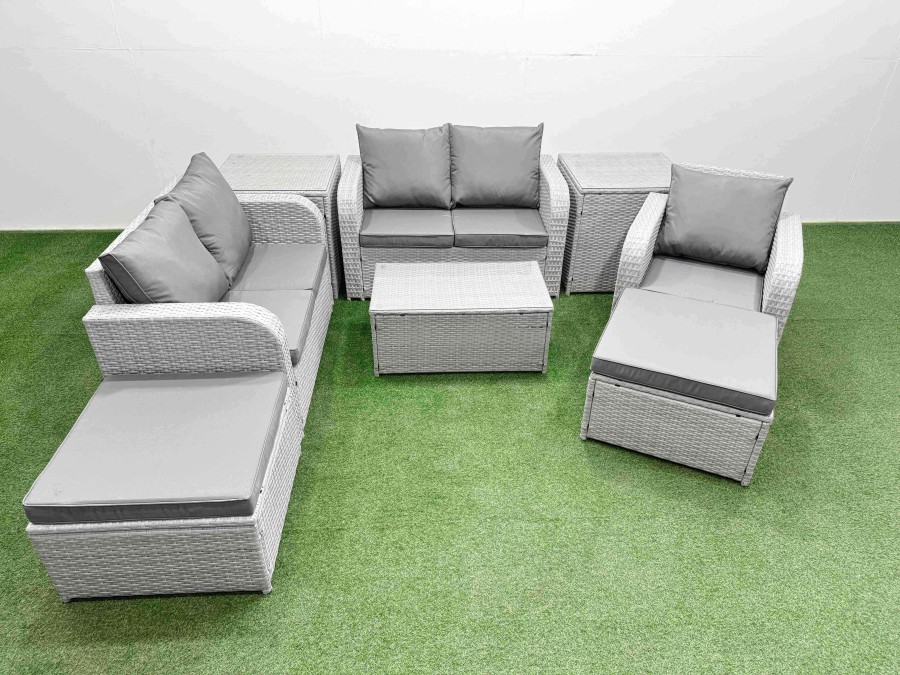 Click to view product details and reviews for Fimous High Back Poly Rattan Garden Furniture Set With Reclining Chair Loveseat Sofa Rectangular Coffee Table Indoor Outdoor Patio Set 2 Big Stool 2. Click to view product details and reviews for Fimous High Back Poly Rattan Garden Furniture Set With Reclining Chair Loveseat Sofa Rectangular Coffee Table Indoor Outdoor Patio Set 2 Big Stool 2.