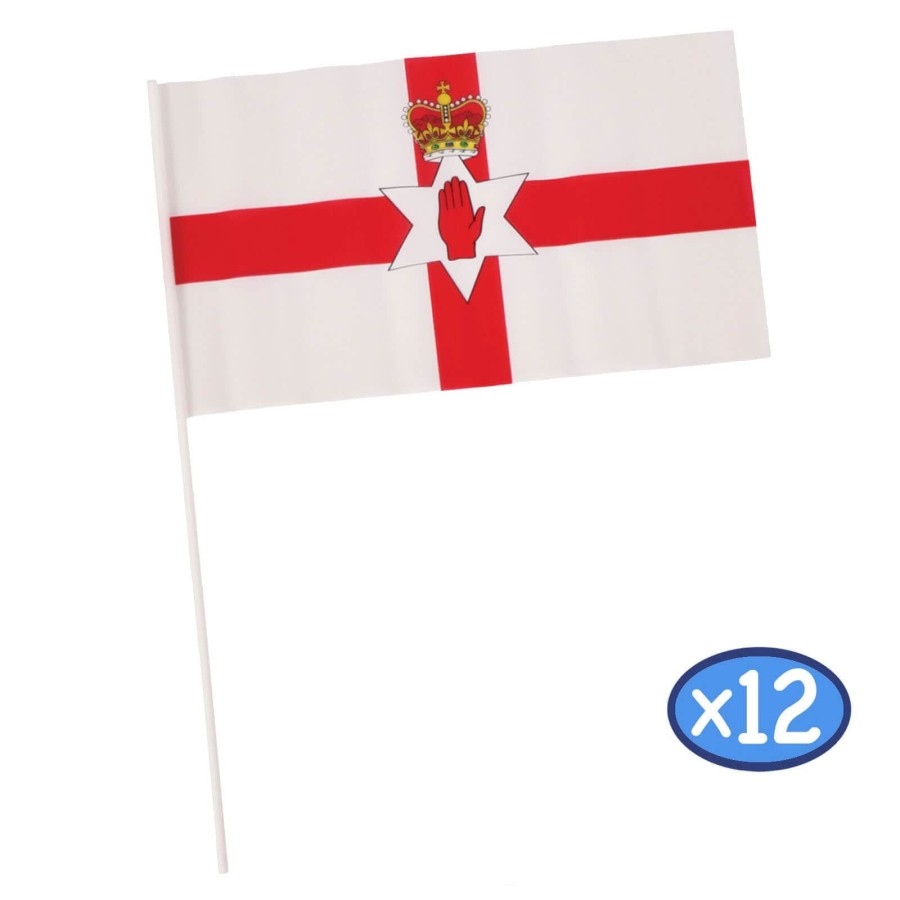 Click to view product details and reviews for Pack Of 12 Hand Flags 30x17cm National Sports Royal Street Party Ulster.
