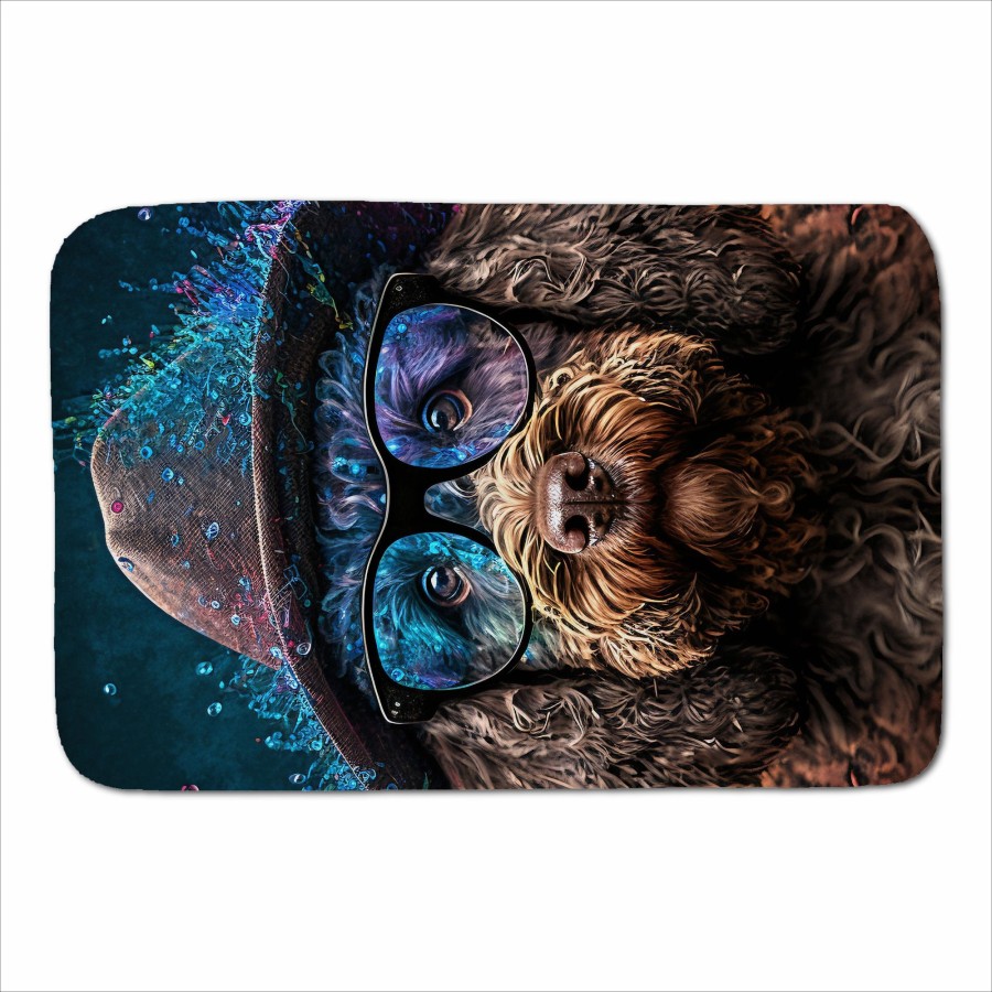 Click to view product details and reviews for Labradoodle Dog With Glasses Splashart Sherpa Blanket.