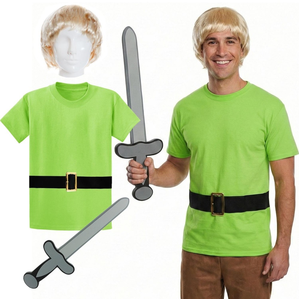 Click to view product details and reviews for Mens Link Costume 4 Pcs T Shirt Wig Belt Sword Large.